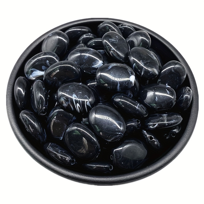Colorful Oval Shape Striped Beads for DIY Jewelry Making